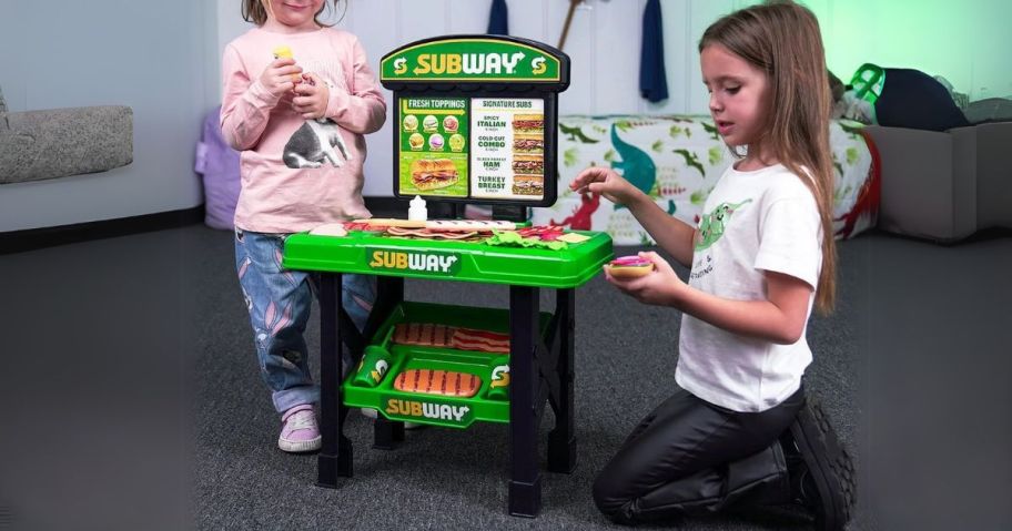 kids playing with Subway Sandwich Maker Playset