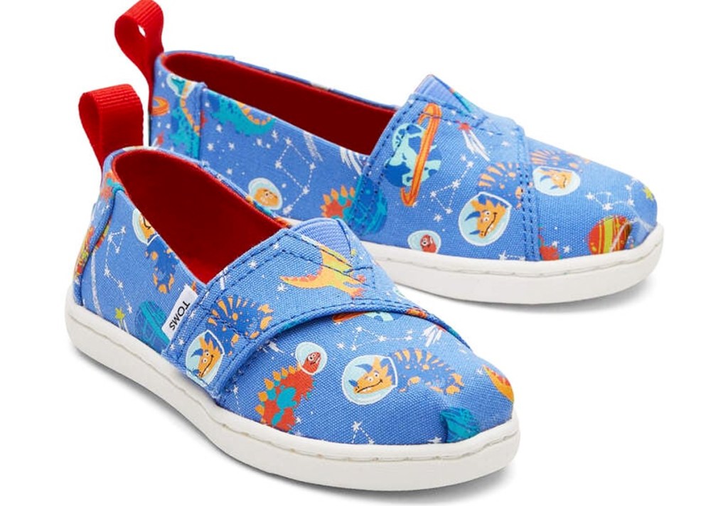 pair of kids space print shoes