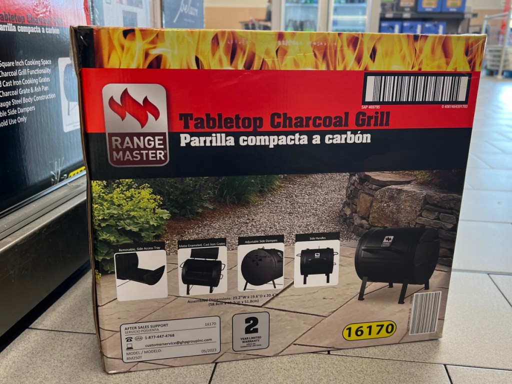 Tabletop Charcoal Grill displayed