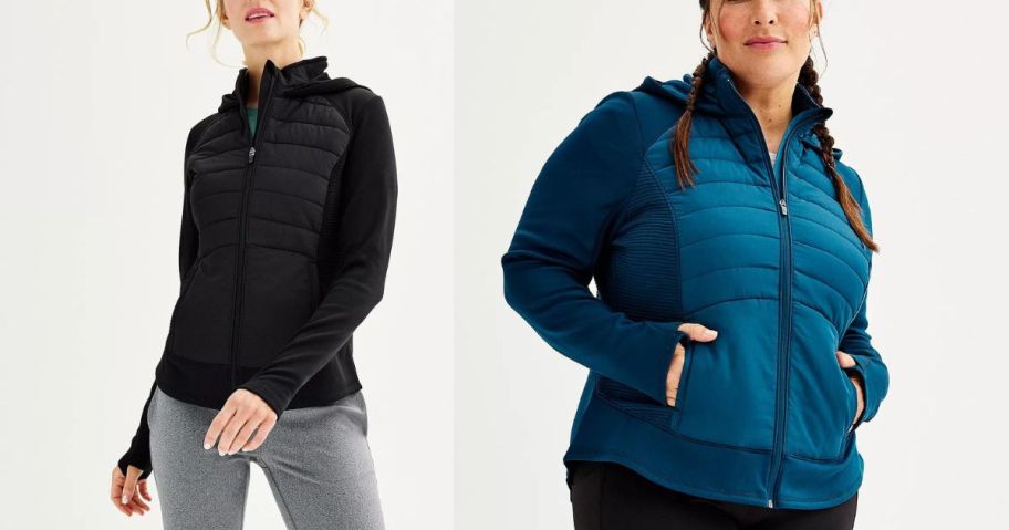Women's Tek Gear Hooded Mixed-Media Jacket, Size: Medium, Light Blue -  Yahoo Shopping