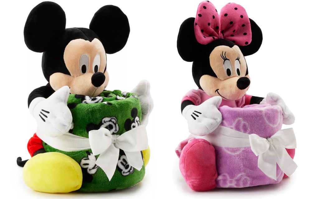 mickey & minnie mouse throw blanket plush sets