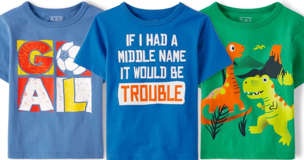 3 Stock images of The Children's Place Graphic tees for baby and toddler boys