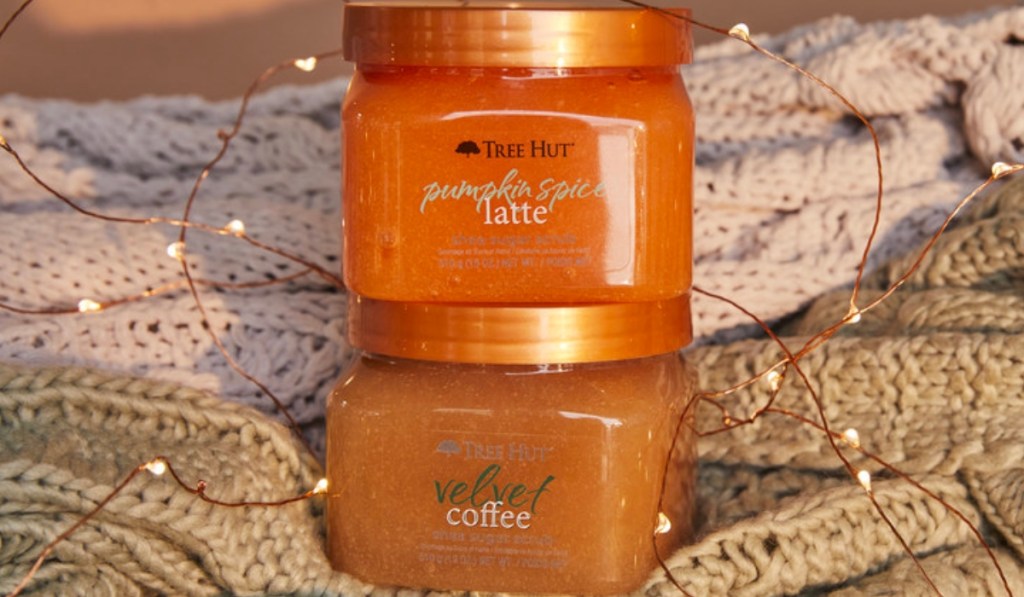 tree hut velvet coffee and pumpkin spice latte sugar scrubs
