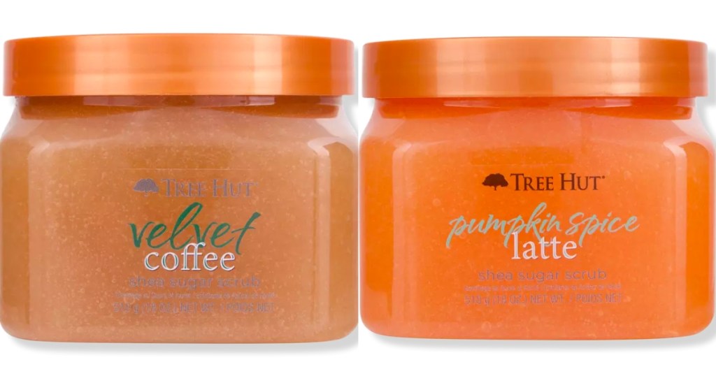 tree hut velvet coffee and pumpkin spice latte sugar scrubs