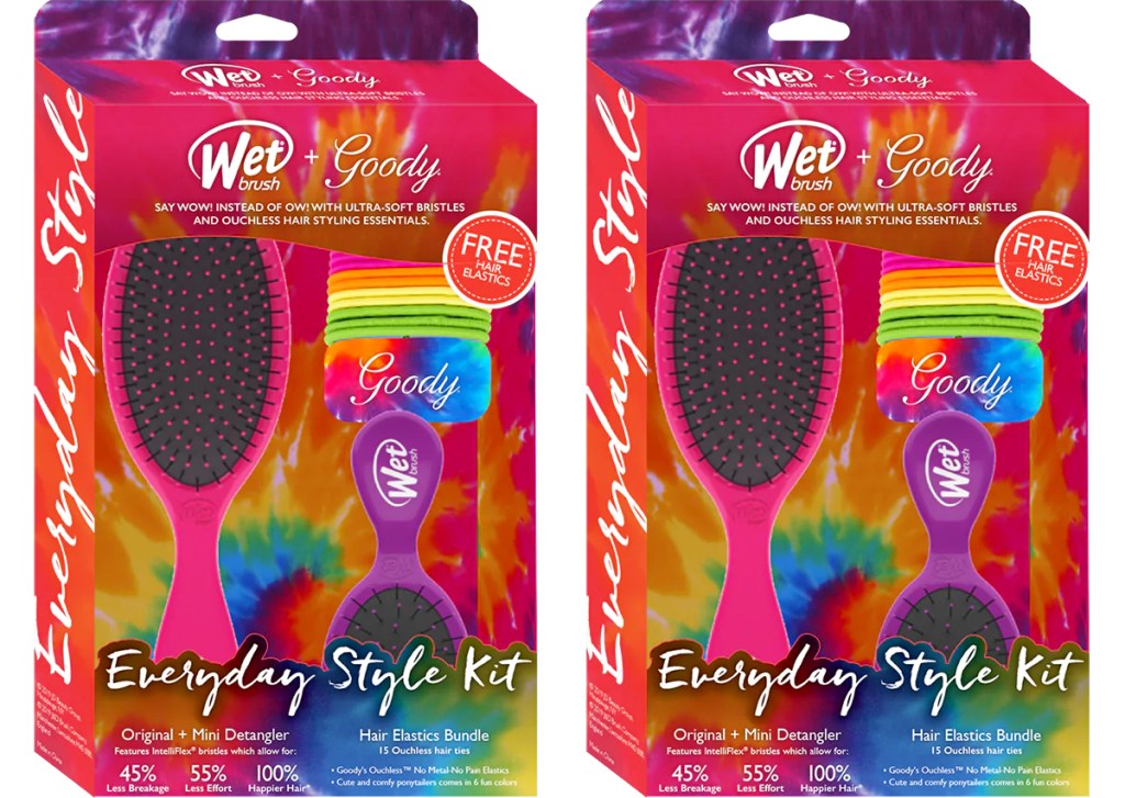 Wet Brush Style Kits Only 9.75 Each + Free Shipping Includes Detangler, Travel Brush, & Goody