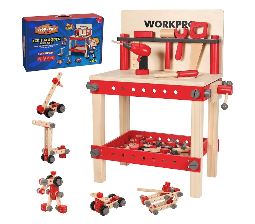 The WorkPro Kids Wooden Workbench