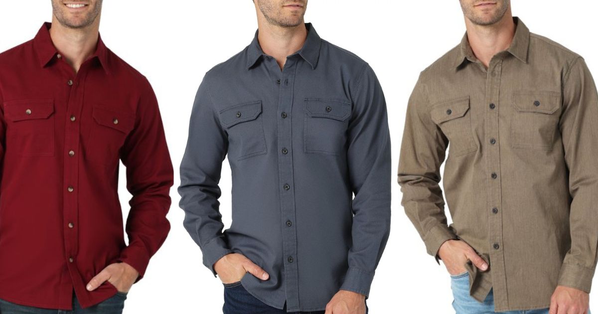 55% Off Wrangler Men's Clothing on  | Soft Button-Down Shirts  Only $11 & More | Hip2Save
