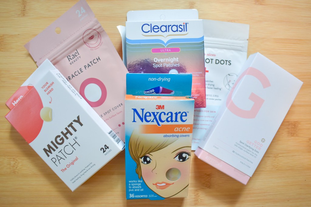 assortment of acne pimple patches