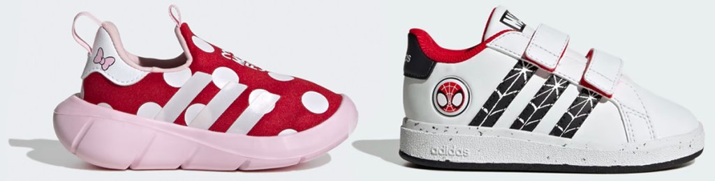 adidas Disney Kids Unisex Monofit Slip-On Shoes and Adidas Grand Court x Marvel Kids Spider-Man Shoes