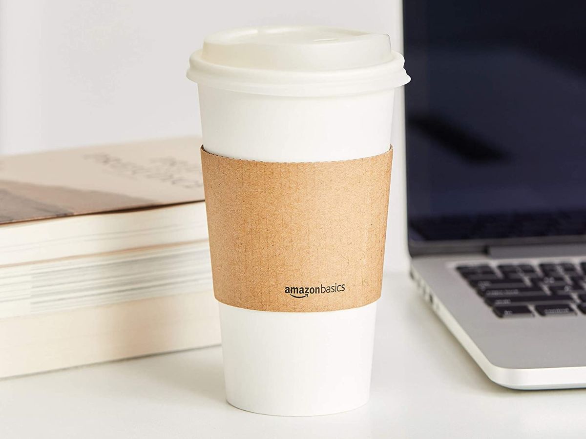 compostable cup with lid and amazonbasics holder