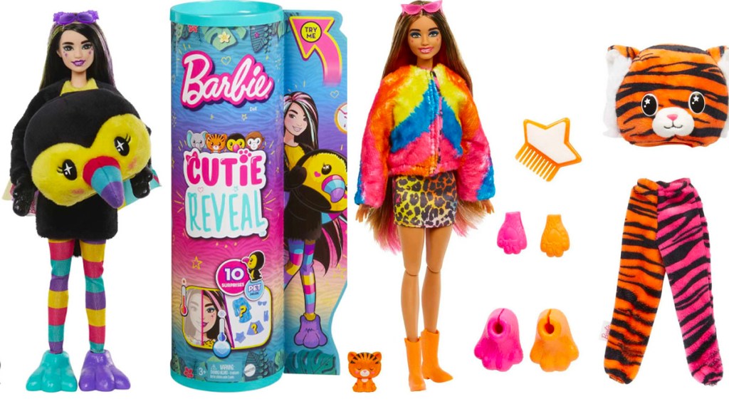 barbie toucan and tiger dolls
