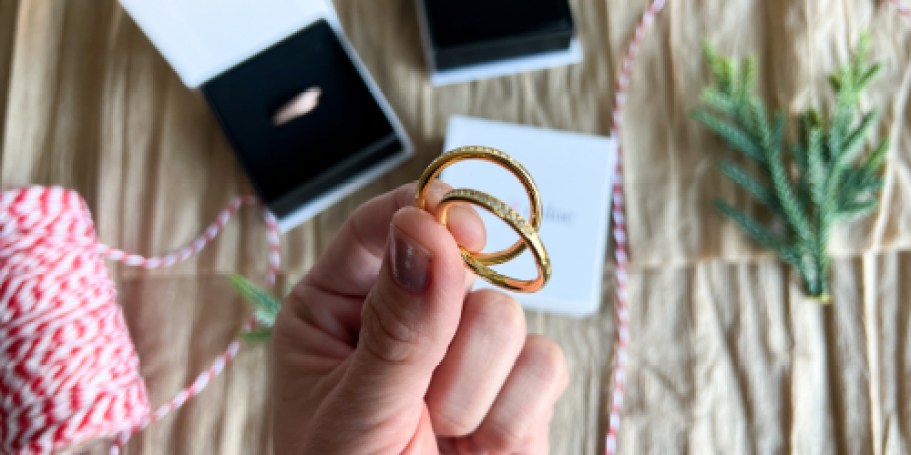 These Sparkly Gold-Plated Hoops are Only $14.99 and Include a Gift Box (Team & Reader Fave!)
