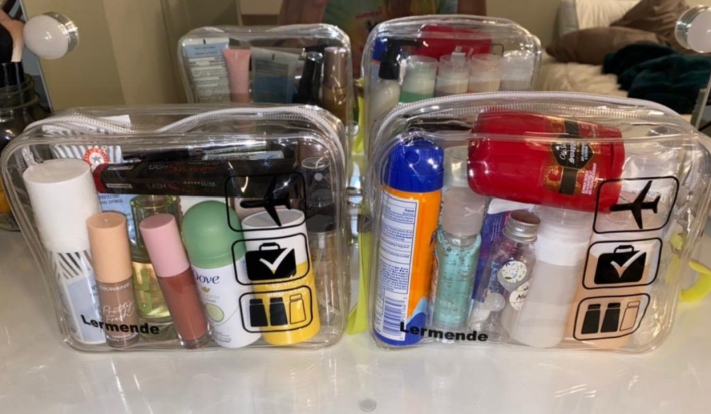 clear toiletry bags