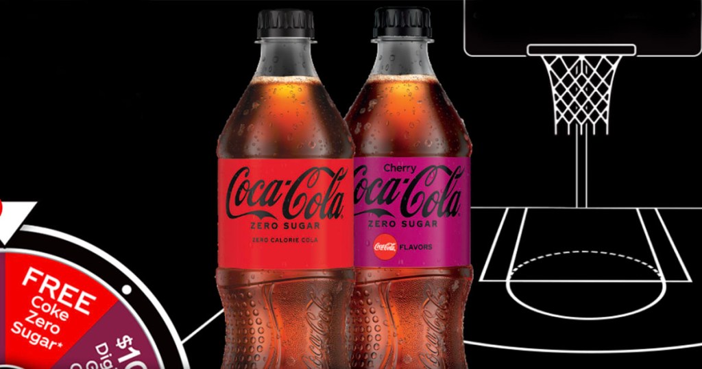 two bottles of coke zero sugar 20oz bottles 