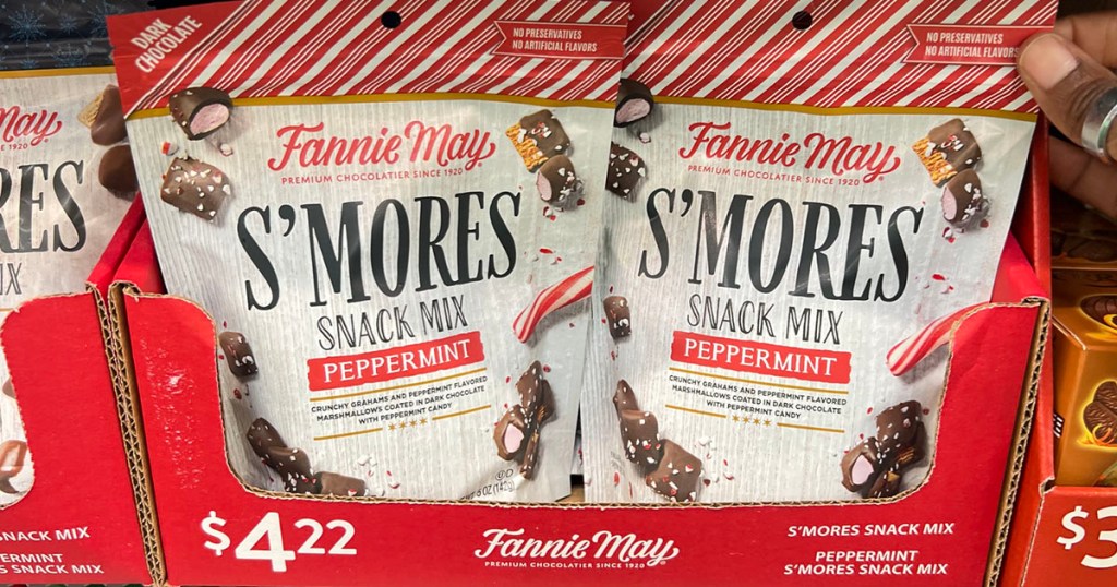 fannie may smores bags on shelf