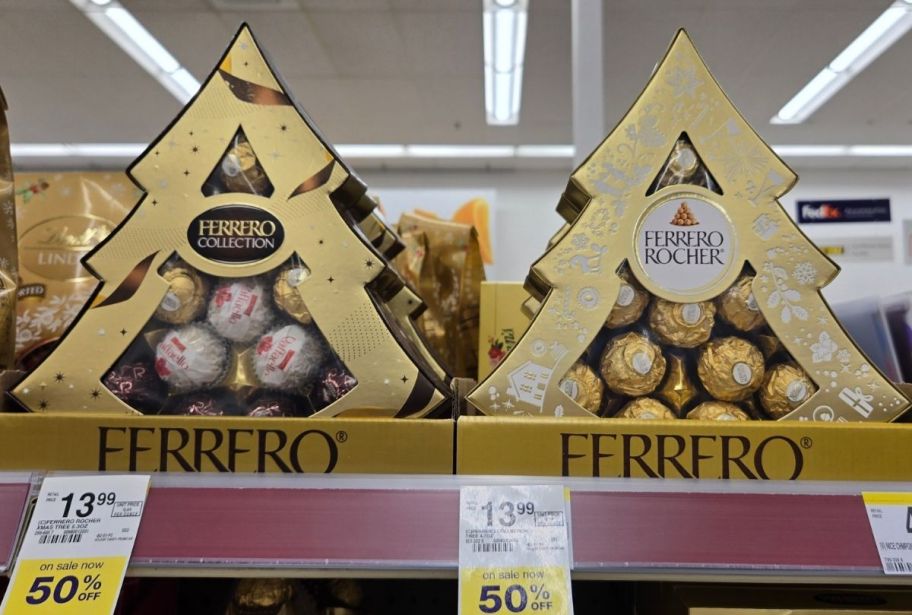 two tree shaped chocolate candy gift sets