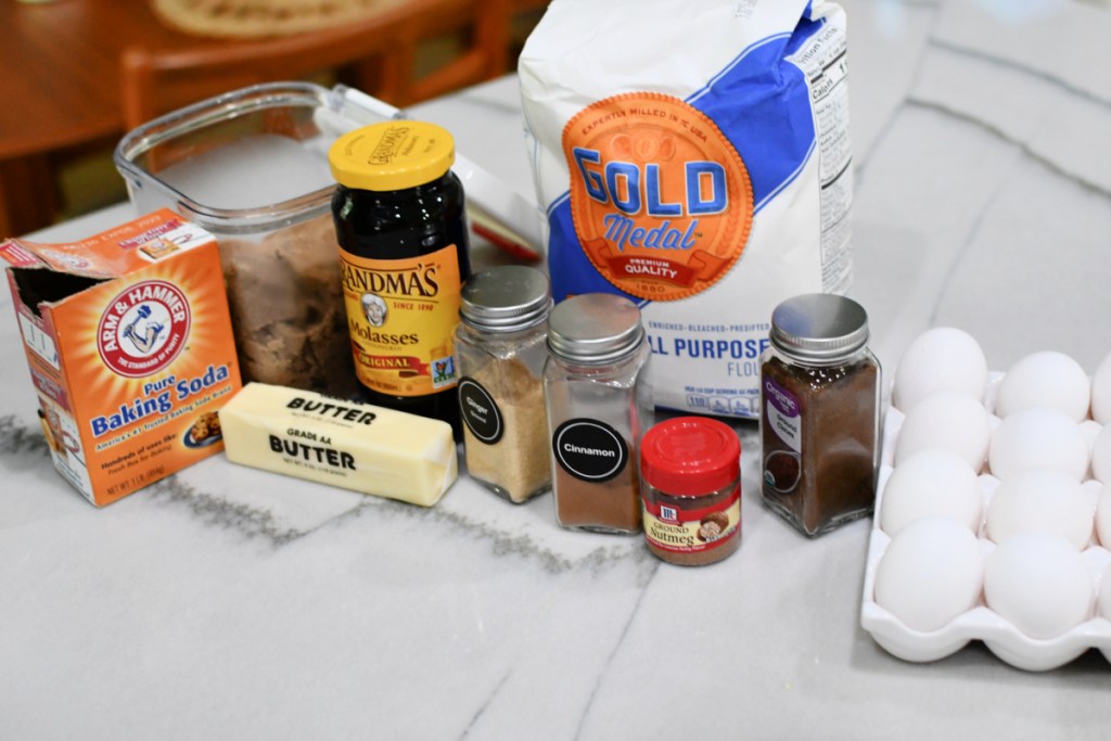 ingredients for homemade gingerbread cookies