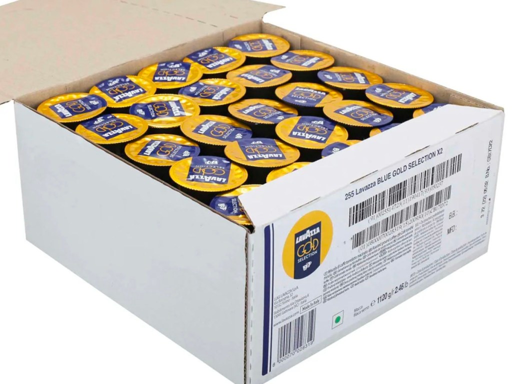 box of lavazza capsules