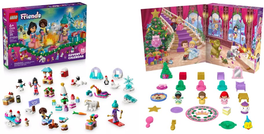 lego and little people advent calendars with toys