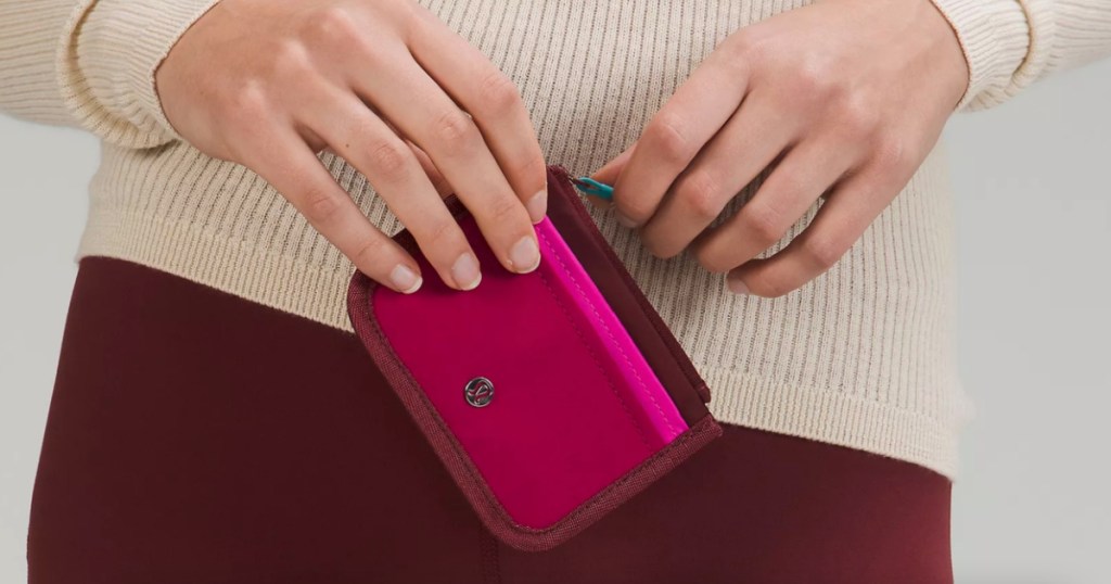 pink zip id case