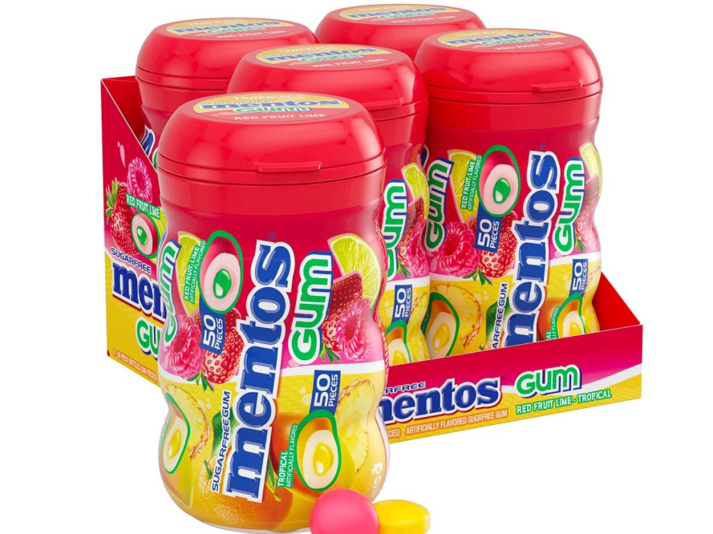 4 count pack of mentos fruit gum
