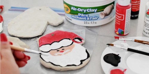 The Easiest DIY Santa Ornaments Using Handprints & Air-Dry Clay