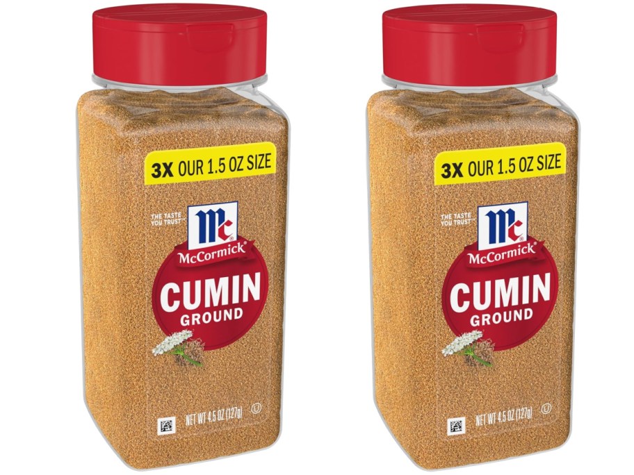 stock image of two McCormick Ground Cumin 4.5oz Bottle