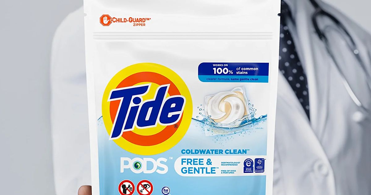 Tide pods freen and gentle laundry detergent pouch