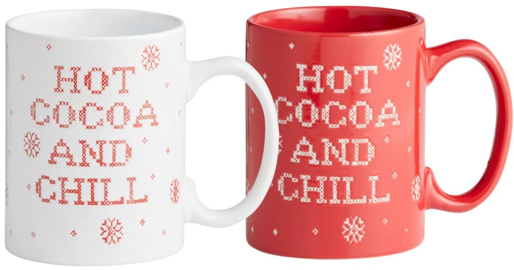 Hot Cocoa And Chill Mug in White and Red