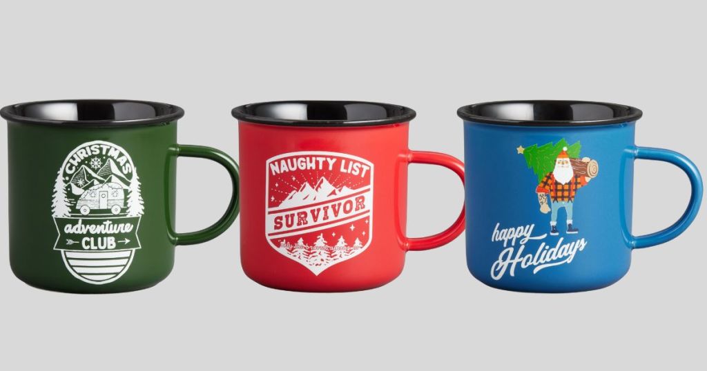3 Christmas Camping Mugs