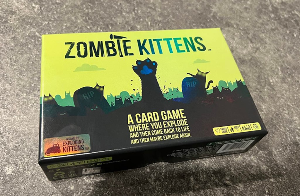 box of zombie kittens game on counter