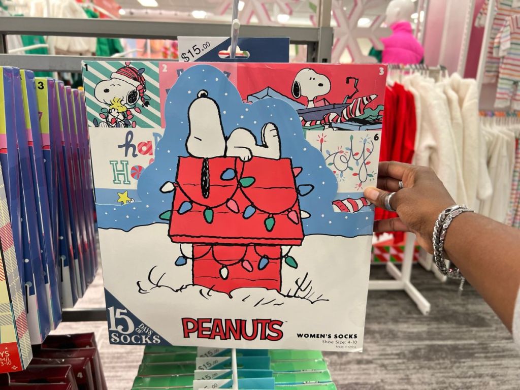 Women's Peanuts 15 Days of Socks Advent Calendar at Target