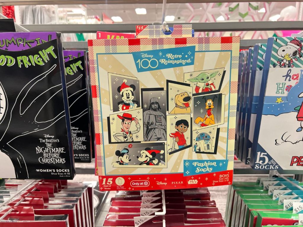 Boys' Disney 100 Mickey Mouse 15 Days of Socks Advent Calendar at Target