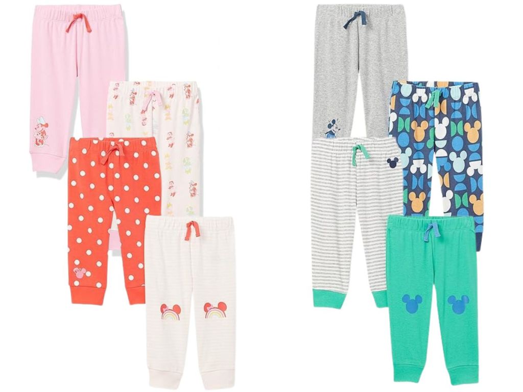 image of Disney baby pants in Minnie Mouse and Mickey Mouse designs shown