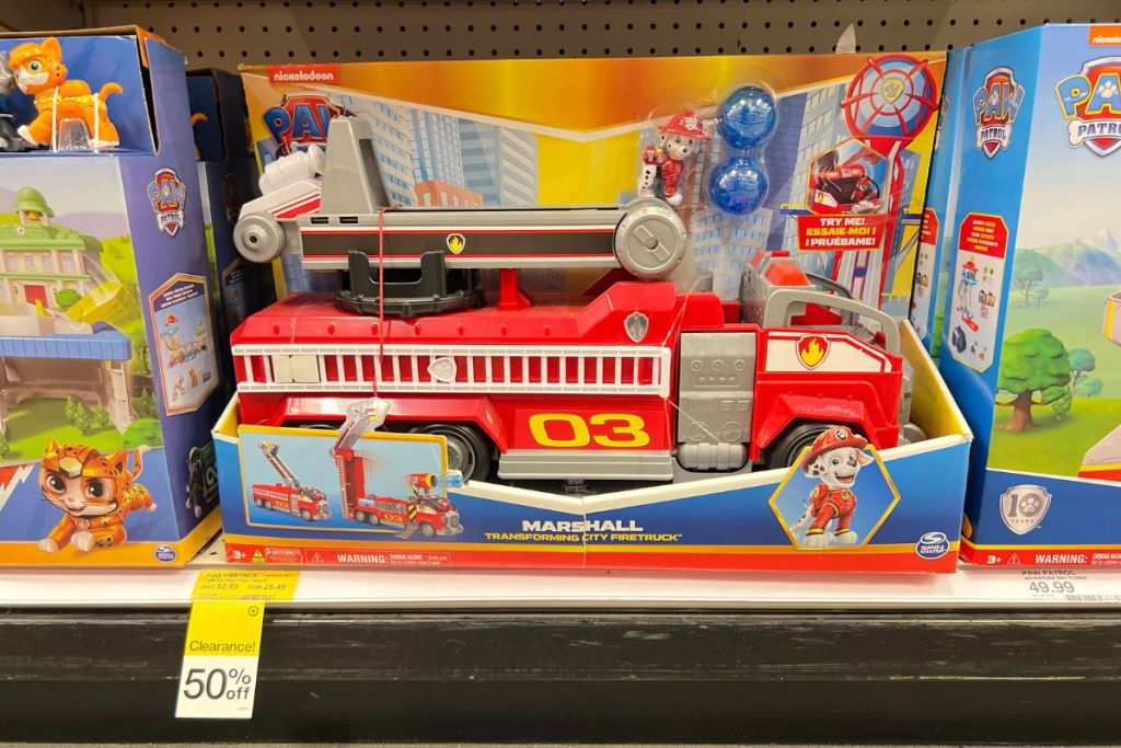 Paw Patrol Firetruck Toy on store shelf