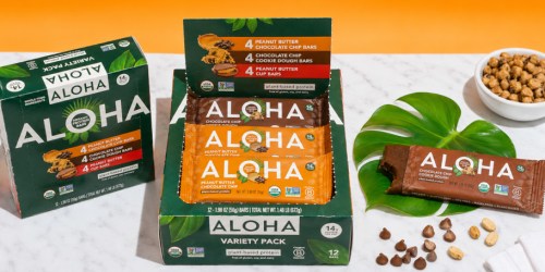 ALOHA Organic Plant - Based Protein Bars 12 - Count $14 at