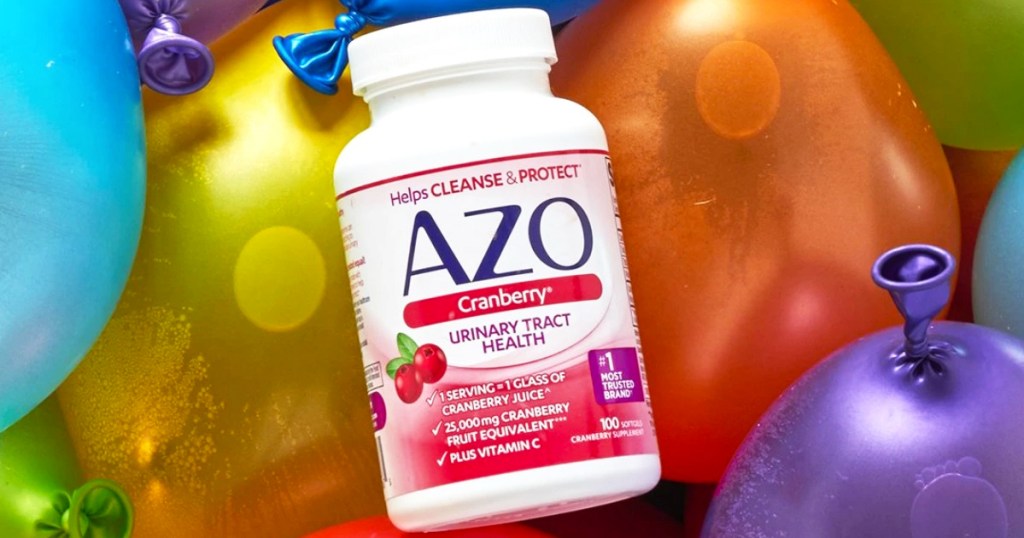 bottle of AZO Cranberry Urinary Tract Health Supplement