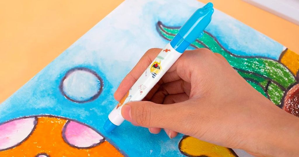 Amazon Gel Crayon being used to color a picture