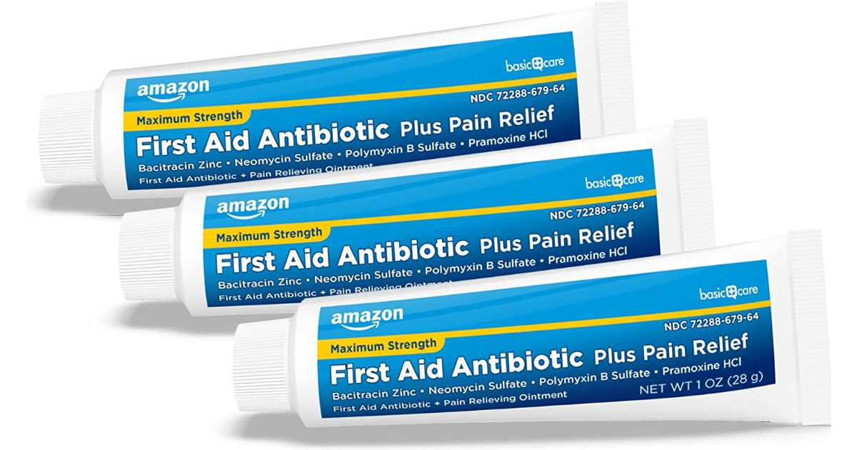 Amazon First Aid Antibiotic Pain Relieving Ointment 3oz 3-Pack Just $6. ...