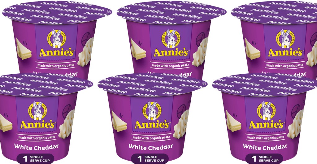 6 Annie’s White Cheddar Microwave Mac & Cheese Cups