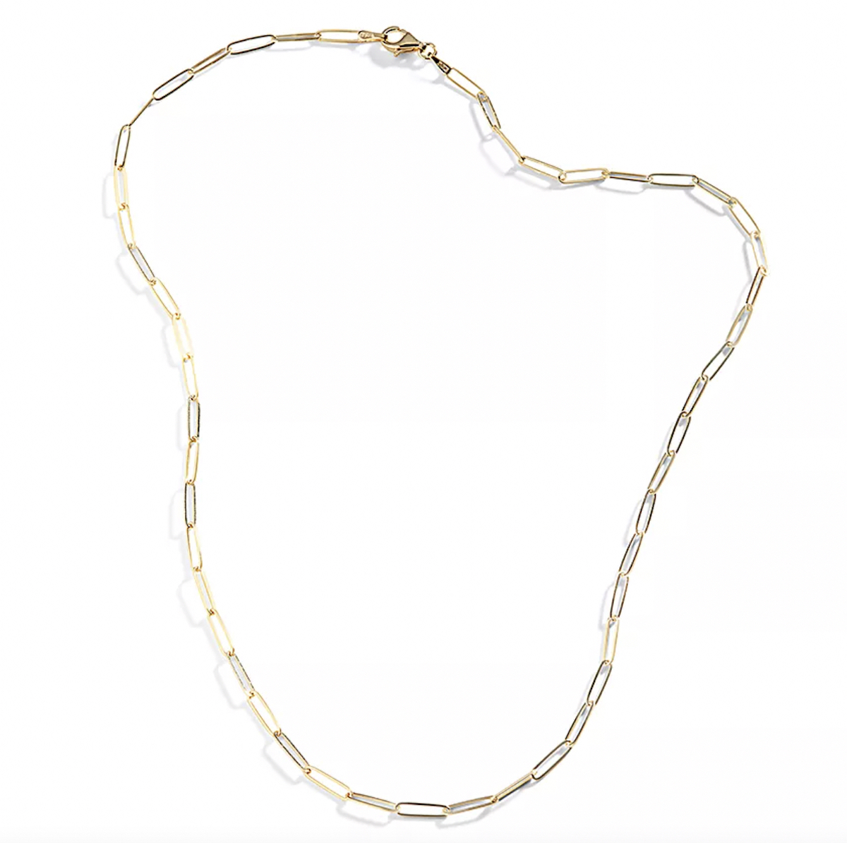stock photo of gold paperclip chain necklace anthropologie clothes