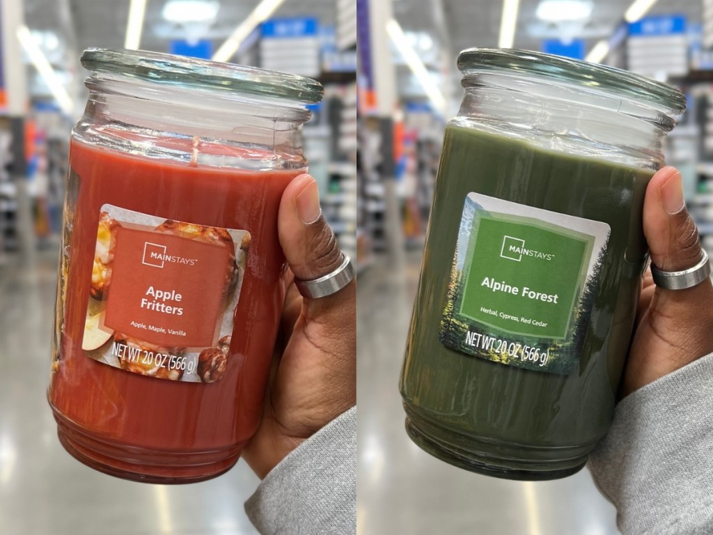 Apple-and-Alpine-Mainstays-Candle شموع Fall Mainstays الجديدة بوزن 20 أونصة فقط 6.77 دولار في Walmart (داخل المتجر وعبر الإنترنت)