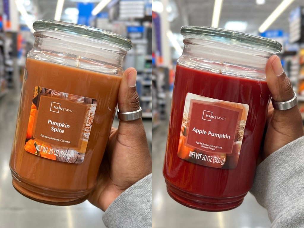 Apple-and-Pumpkin-Mainstays-Candle شموع Fall Mainstays الجديدة بوزن 20 أونصة فقط 6.77 دولار في Walmart (داخل المتجر وعبر الإنترنت)