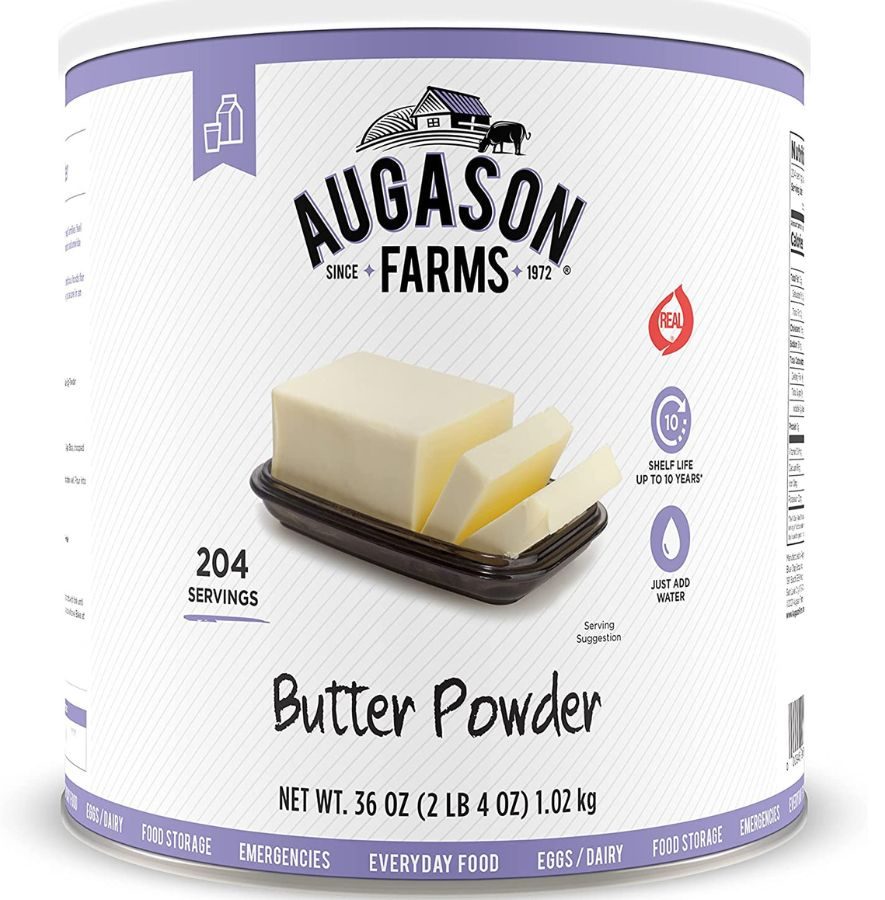 #10 can of Augason Farms Butter Powder
