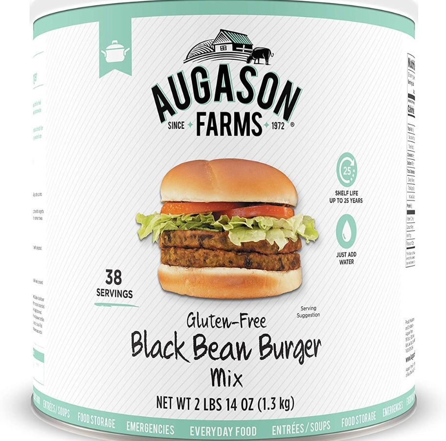 #10 Can of Auguson Farms Black Bean Burgers
