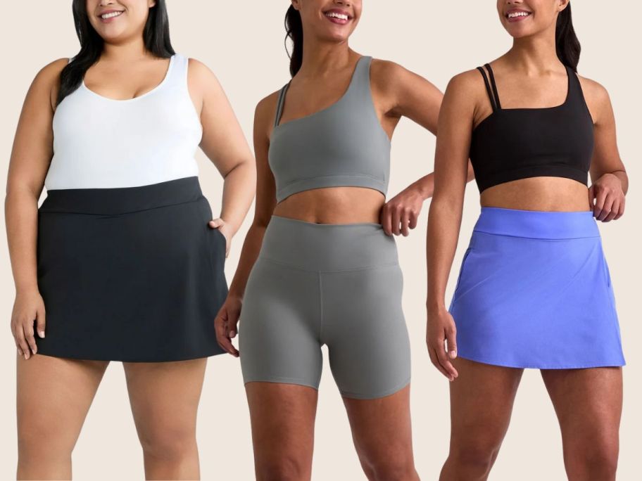 3 Women wearing Avia Women's Fitness clothing