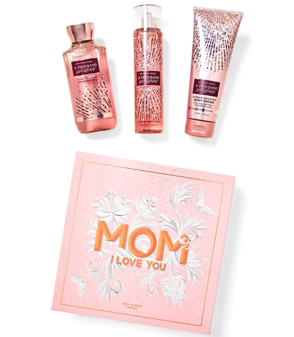 Bath & Body Works A Thousand Wishes Gift Box Set with box, body wash, spray and lotion