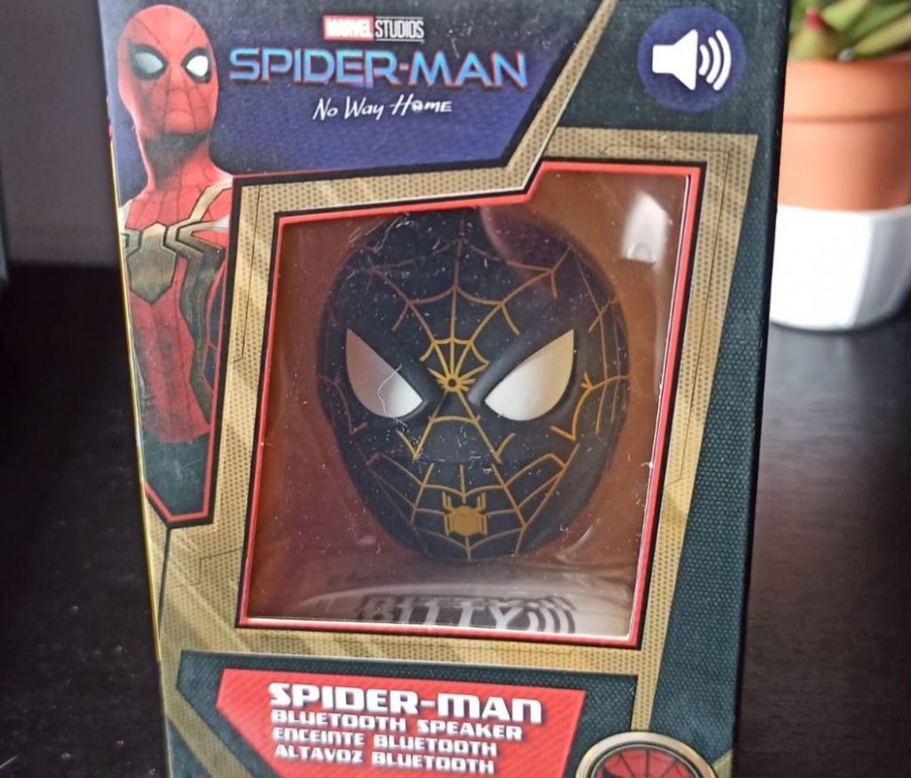 Spiderman Bitty Boomer Speaker in the packaging