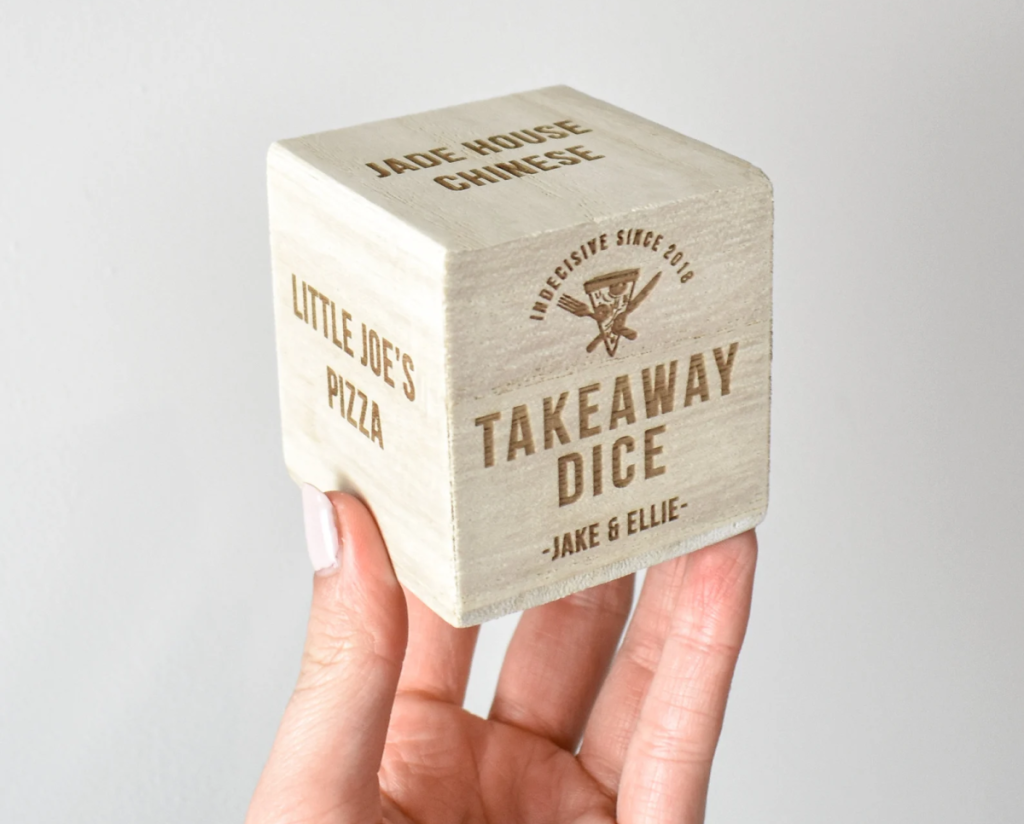 Best gag gifts include a giant personalized takeout decision dice