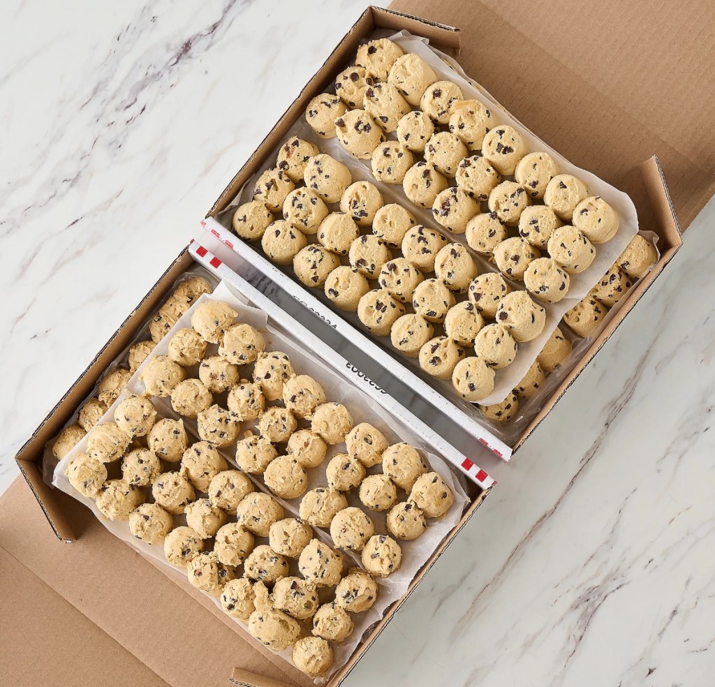 Two boxes of frozen cookie dough balls